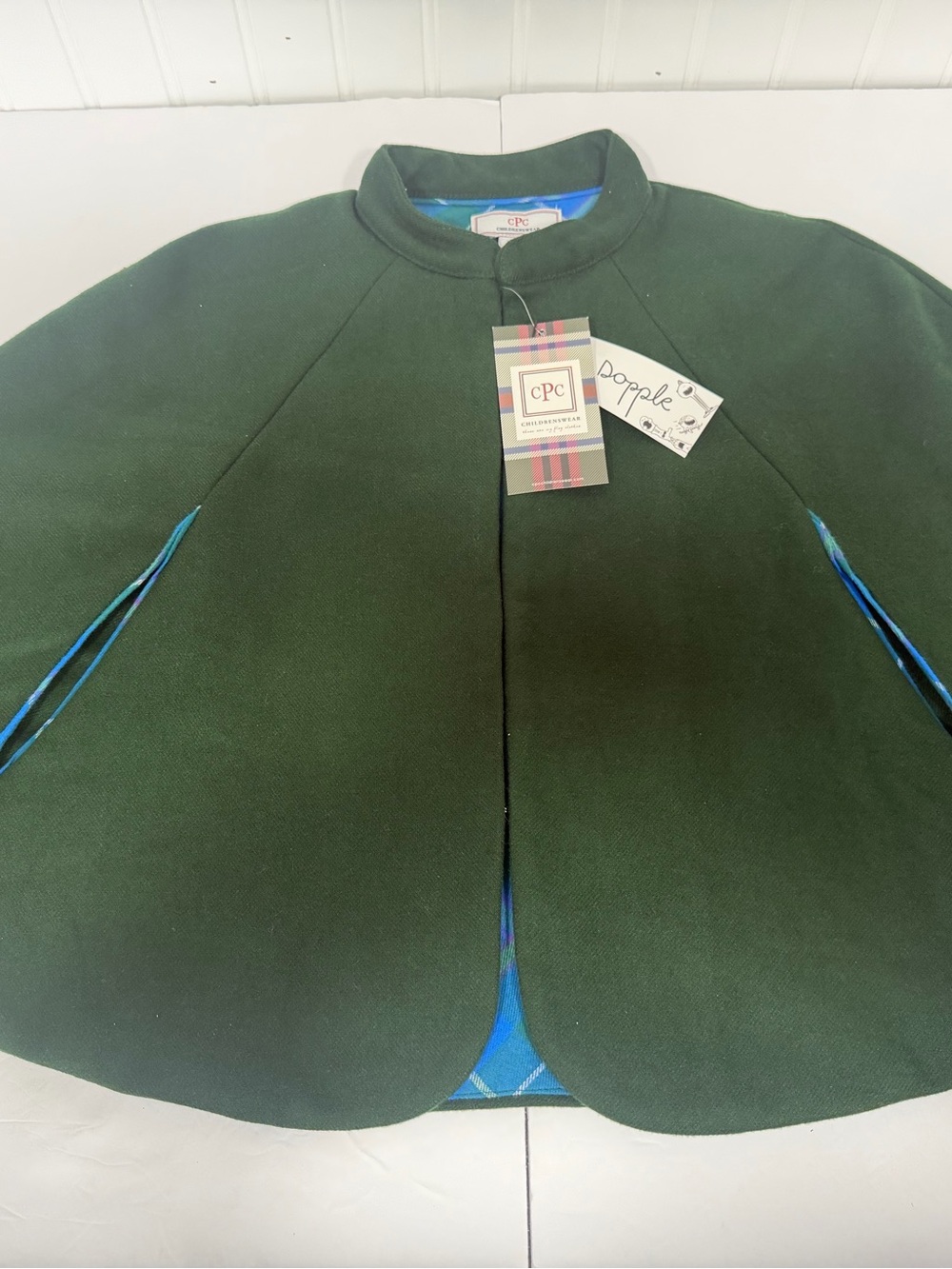 Xs(2-3) Dark Green And Rowayton Plaid Highland Cape By CPC Childrenswear NWT